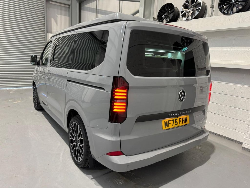 Grey campervan rear three-quarter view